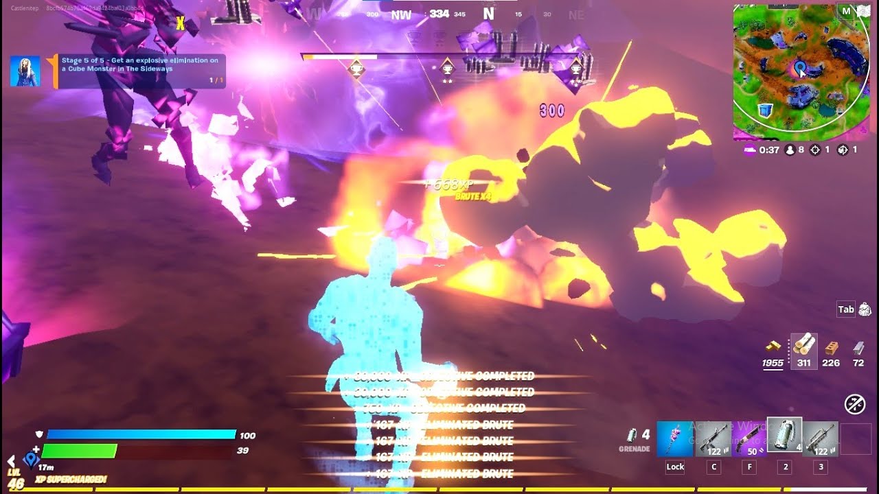 Get an Explosive Weapon Elimination - Nitehare Quest Fortnite