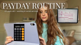 PAYDAY ROUTINE 💰 how I budget my paycheck as a 23 year old working in social services 🌱✨