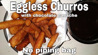 Eggless churros without piping bag