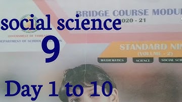 9th std/Social science/Day 1 to 10/Bridge course module/English medium/Ans key