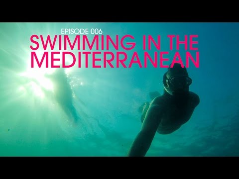 Swimming in the Mediterranean - Backpack Europe 006