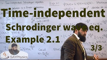L6.3 Time independent Schrödinger wave equation: Solution Example 2.1