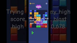 I tried beating my high score on block blast high score:100,678 #blockers #crack #bleachbit #crack