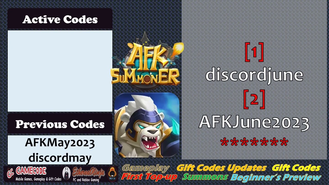 1st New Gift Code Update AFK Summoner