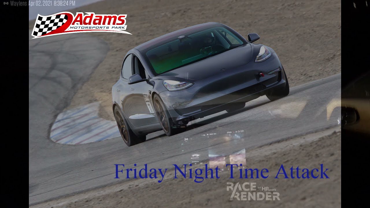 Tesla Time Attack 43.6 Run at Adams Motorsports Park April 2, 2021 