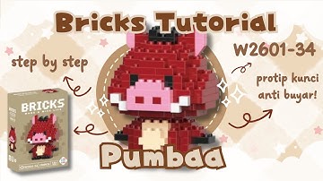 HOW TO BUILD PUMBAA "IVORY PIG" BRICKS MINI W2601-34 | Bricks Tutorial (English)