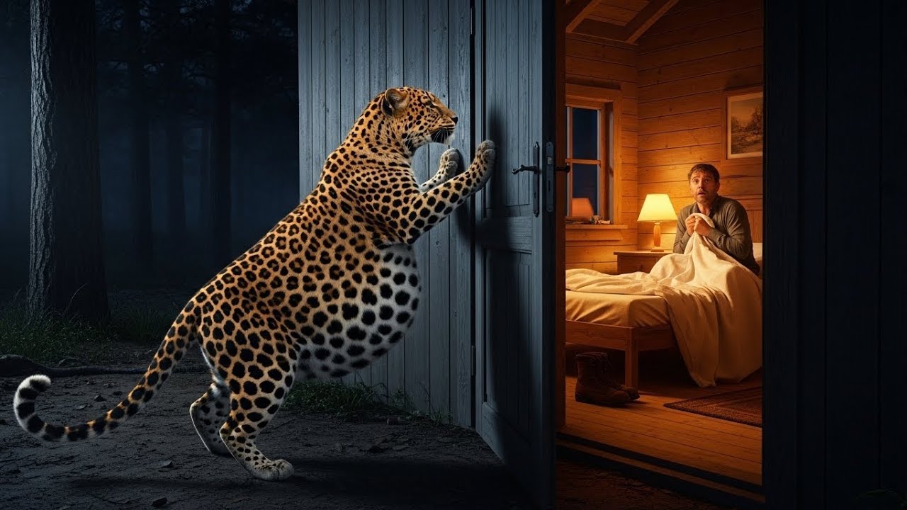 Leoparda Grávida Bate na Porta do Guarda Querendo Ajuda — O Que Aconteceu Depois Vai Te Chocar!