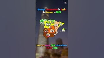 Average temperature in Spain in Summer + Winter 2025 #europe #europe #mapguide #map #mapping