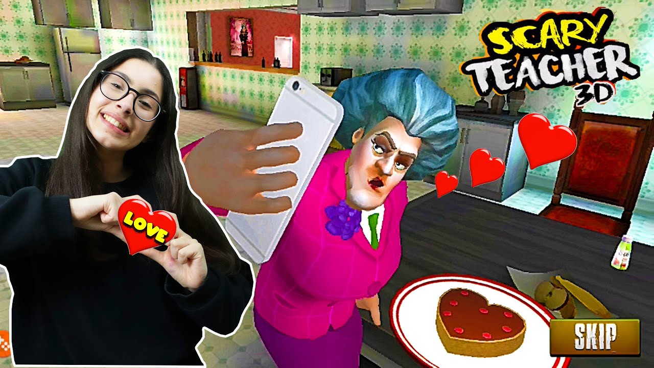 DELİ ÖĞRETMENİN AŞKINA ŞAKA  | SEVGİLİSİ KALPLİ PASTAYI PATLATTI | SCARY TEACHER 3D YENİ BÖLÜM - 4