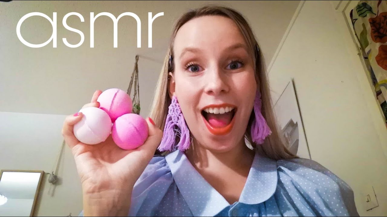ASMR SUOMI - Bath bombs (FAIL) - Naputtelua, vesiääniä, crinklejä & semi-inaudible