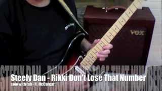 Video thumbnail of "Steely Dan - Rikki Don't Lose That Number - solo with guitar tablature"