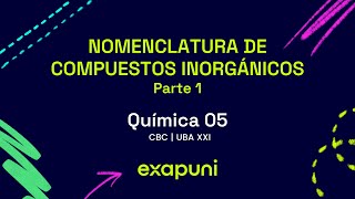 Nomenclature of Inorganic Compounds - Part 1 | CBC and UBA XXI | (parts 2 and 3 at Exapuni.com)