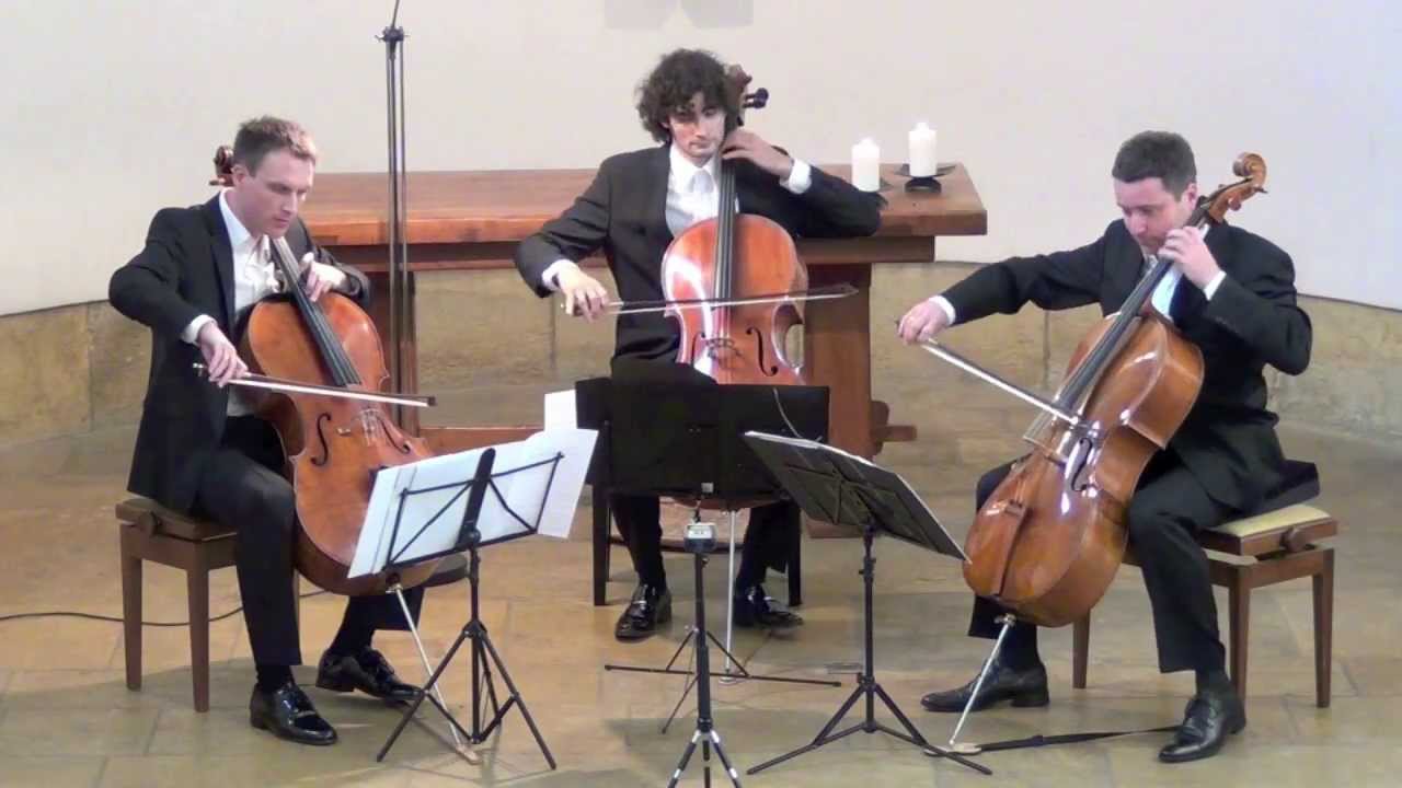 Bach Gamba Sonata No. 1 G Major on 3 Celli live in concert