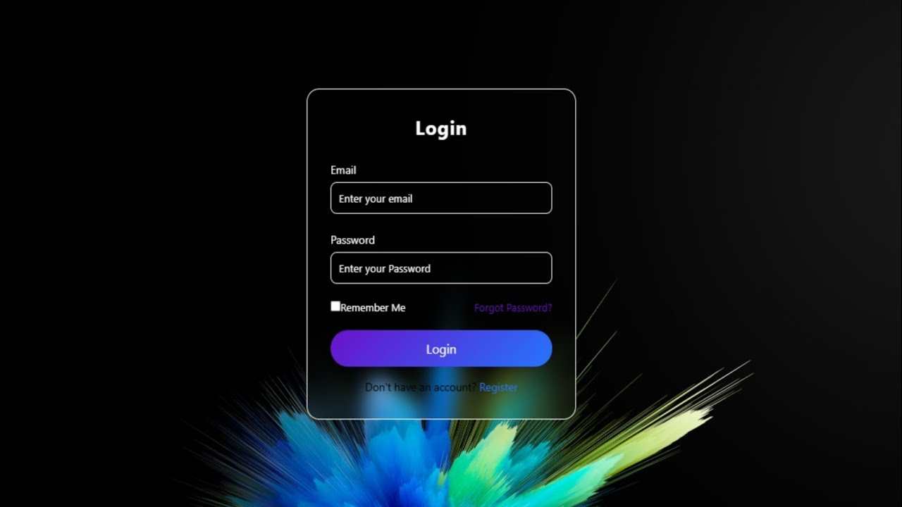 Premium Login Page UI π Dark Theme + Gradient Button | HTML CSS - YouTube