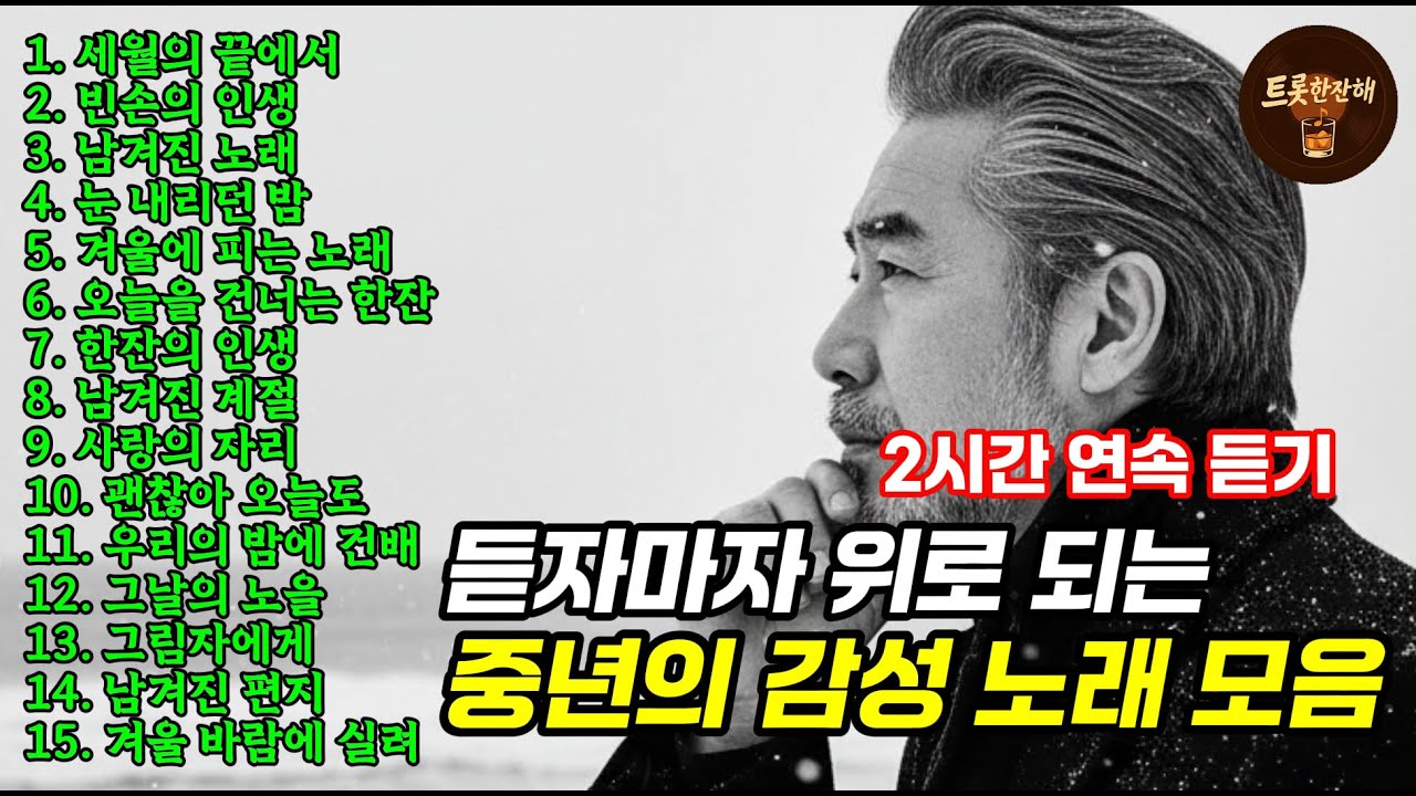 지친 중년을 위한 감성 트로트 2시간 연속듣기｜눈물과 위로의 노래 베스트