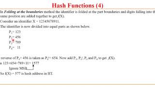 H2. Hashing - Hash Functions - Mid-square, Folding & Digit analysis by Sunil Sir