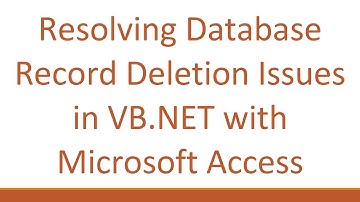 Resolving Database Record Deletion Issues in VB.NET with Microsoft Access
