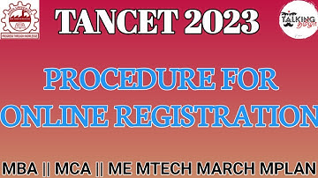 TANCET 2023 || TANCET REGISTRATION PROCEDURE || STEP BY STEP || MBA MCA ME MTECH @talkingtamila
