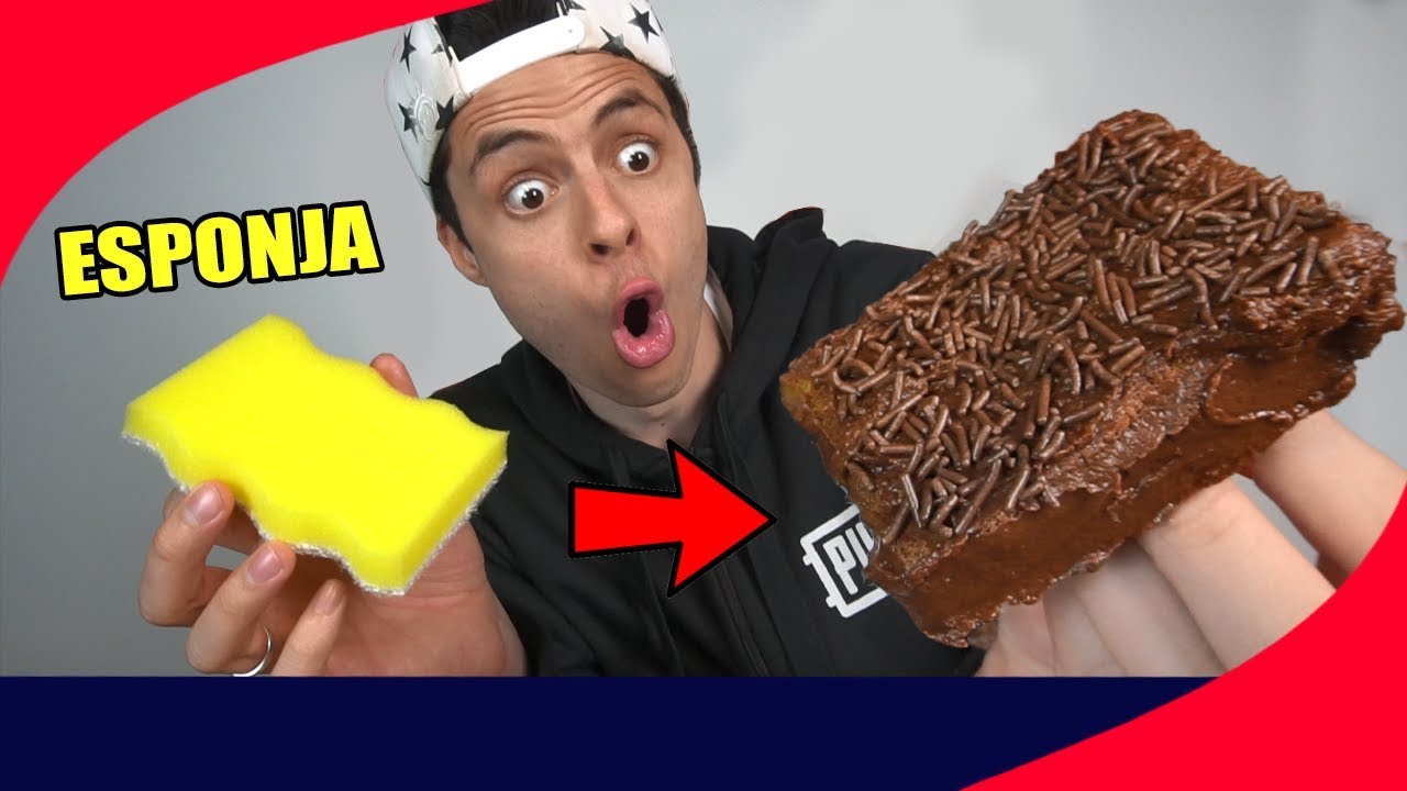 DEI UM BOLO FEITO DE ESPONJA PARA OS MEUS AMIGOS! brincar o saltar