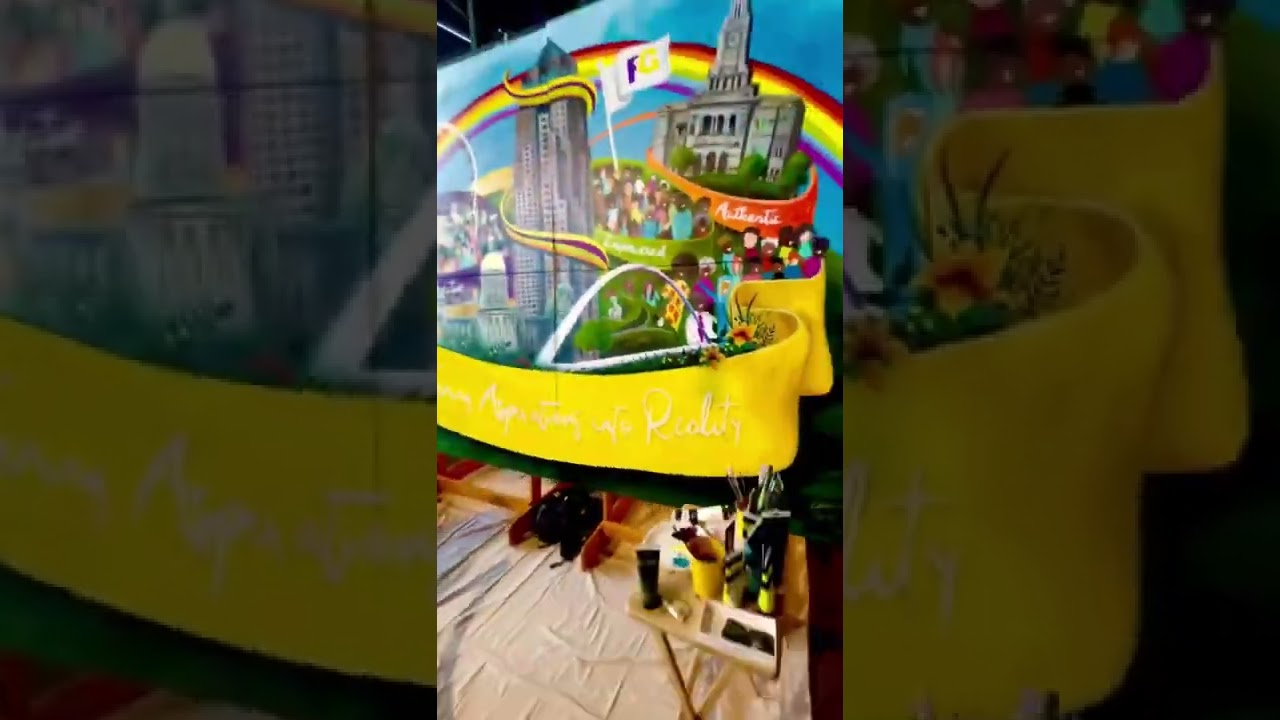 HUGE LIVE painting at F&G corporate party! 