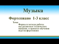 Формы и методы работы над развитием технических навыков в процессе обучения игре на фортепиано