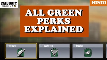 How to use  & choose all Green Perks in Hindi | Call of Duty Mobile | Tips & Tricks | COD Mobile