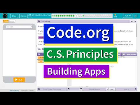 Introduction to Arrays Lesson 13.13 Tutorial with Answers Code.org CS Principles
