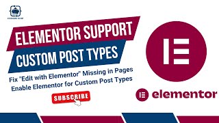 Fix "Edit with Elementor" Missing in Pages | Enable Elementor for WordPress Custom Post Types