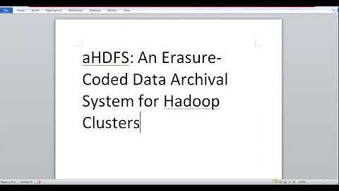 Erasure Coded Data Archival System for Hadoop Cluster Projects