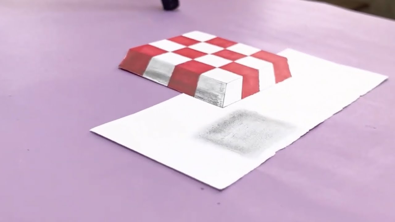 3D Trick Art на бумаге, плавающие шахматы
