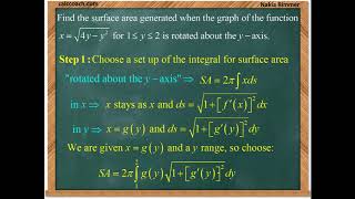 Integration Applications: Surface Area Example 3