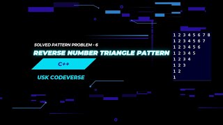 Reverse Number Triangle Pattern | C++ | VS Code News