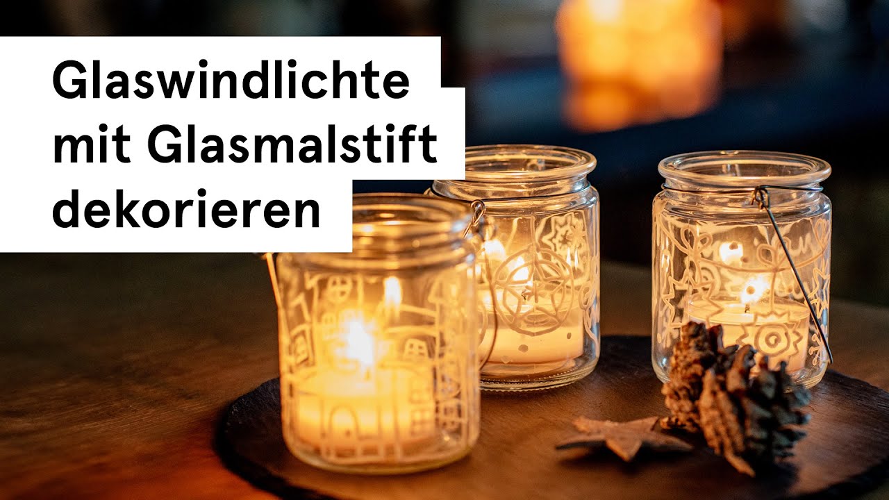 Glaswindlichte dekorieren