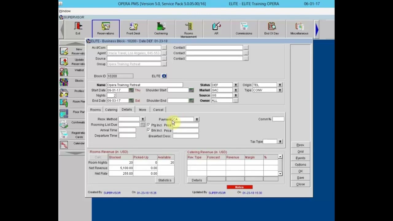 كيفيه عمل حجز غرف ( بلوك) لجروب على نظام اوبرا للفنادق  | Opera system Group Blocks