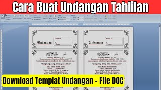 Contoh Undangan Tahlilah atau Peringatan Orang Meninggal