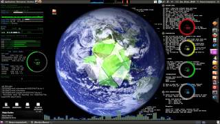 Ubuntu 10.10 + compiz-fusion + conky + screenlets + xwinwrap + rythmbox (by binary-temptation)