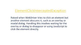 Mastering Selenium: Handling Common Exceptions in Test Automation