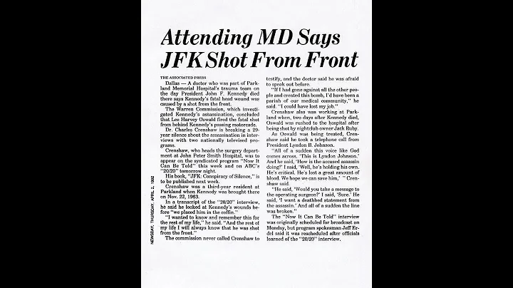 Now It Can Be Told - The Curse of JFK 5/6/92 with ...