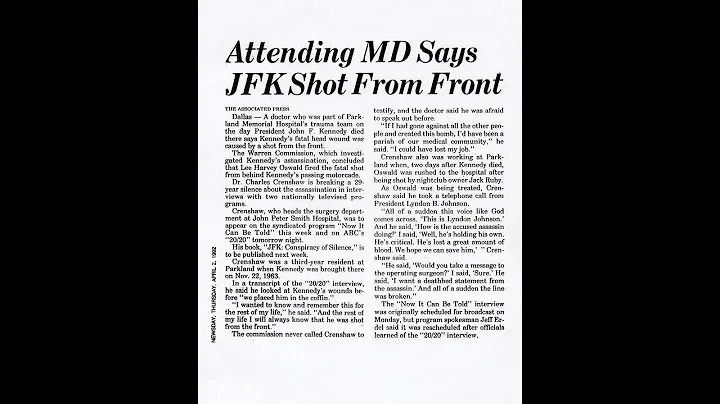 Now It Can Be Told - The Curse of JFK 5/6/92 with ...
