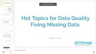 HMIS Hot Topics for Data Quality: Fixing Missing Data