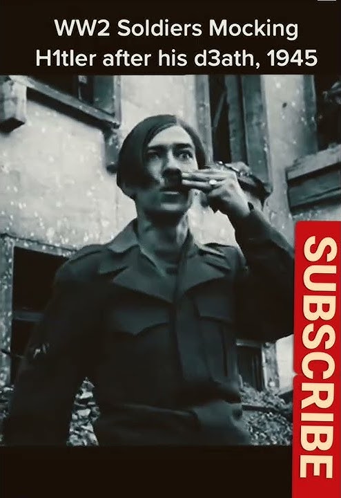 WWII soldiers mocking Hitler after his death, 1945