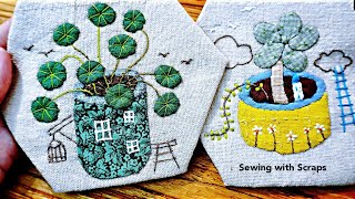 Sewing with Scraps┃Applique idea┃Hexagon #HandyMum