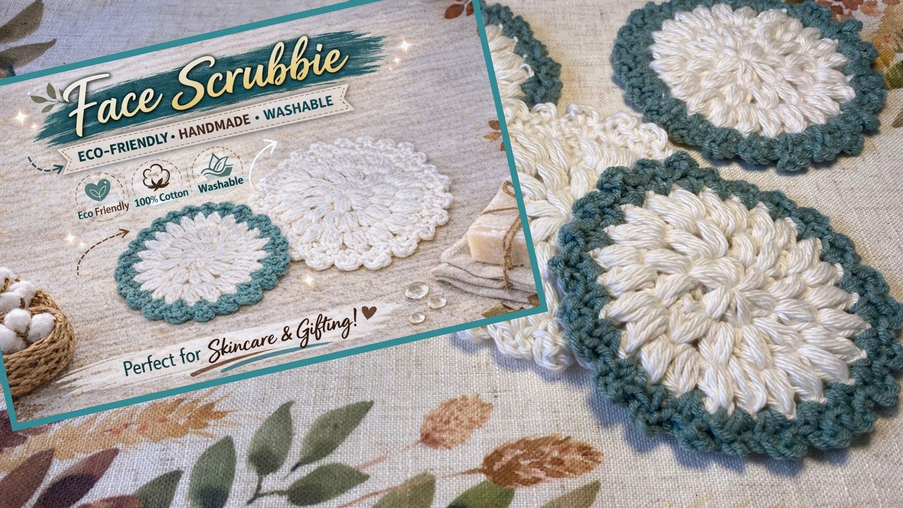 Простой мастер-класс по вязанию крючком скрабов для лица | Многоразовые хлопковые подушечки для л...