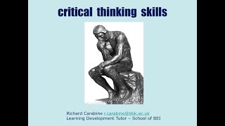 Study Skills Workshop 05 - Critical Thinking Skills