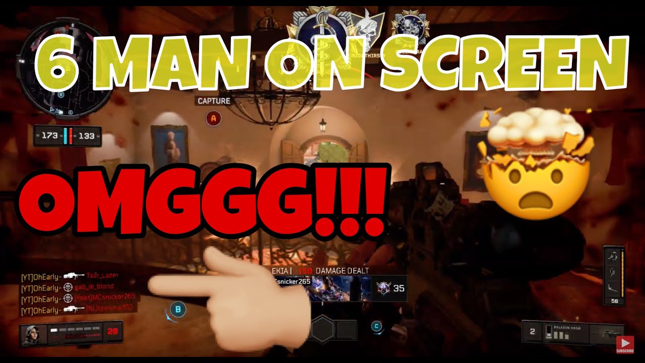 Clean ON SCREEN 6 Man Feed!! - Hacienda Black Ops 4 Gameplay Paladins - OhEarly-