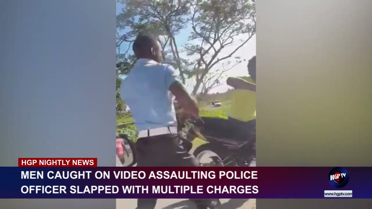 Men caught on video assaulting police officer slapped with multiple charges