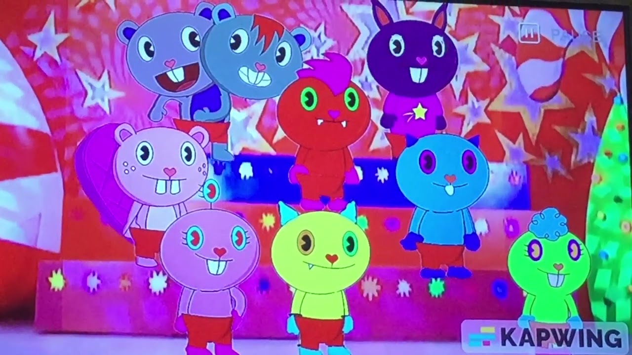 Happy Monster Band,Con-Join,Sleepystar and Toothy wearing Christmas pants