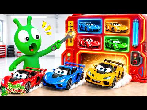 Pea Pea Conserta a Máquina Secreta de Carros Coloridos 🚗🔧 Desenho Animado para Crianças
