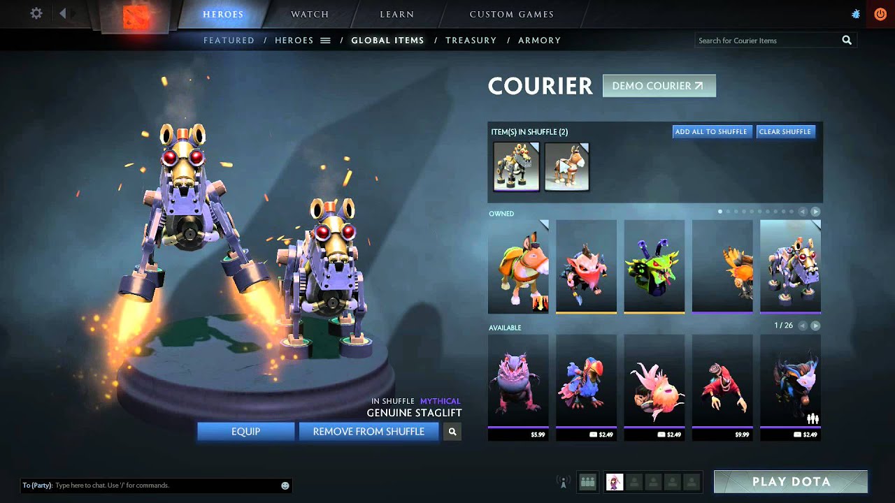 How to shuffle items in DOTA 2 reborn