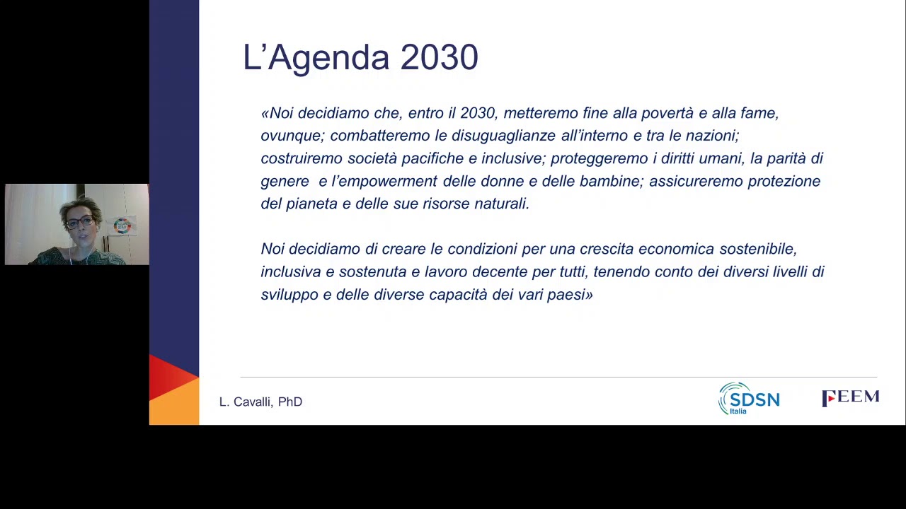 Lo Sviluppo Sostenibile - 1/2 L’ Agenda 2030